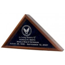 Military Veteran Funeral Burial Flag Display Case - INCLUDES GLASS ENGRAVING!   251472771854